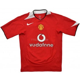 Camisolas de futebol Manchester United 2004-2006 Retro Equipamento Principal Manga Curta